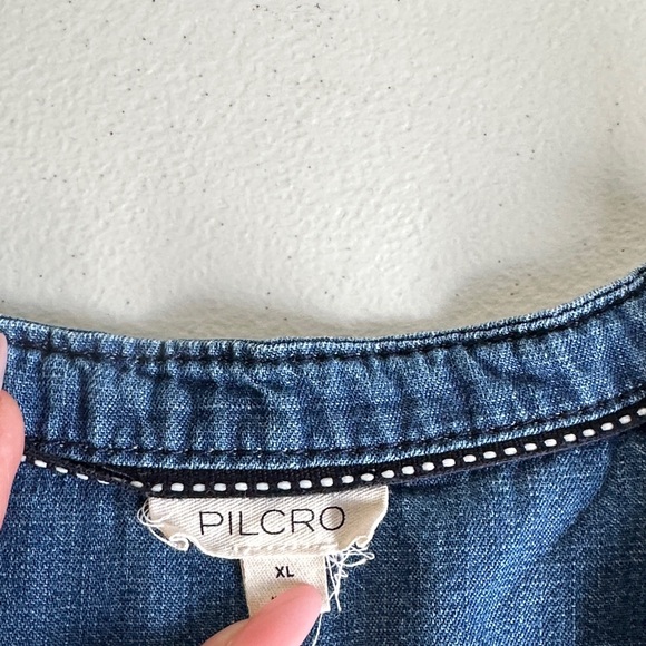 Pilcro Blue Denim Blouse - Picture 4 of 7